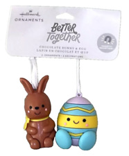 HALLMARK Better Together Chocolate Bunny & Easter Egg Magnetic Ornaments Set NEW picture