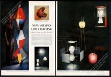 1952 Isamu Noguchi photo mcm modern lamp lighting 13 pix vintage print article picture
