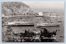 Vintage RPPC S.S. Catalina and S.S. Avalon Catalina CA Harbor P12 picture