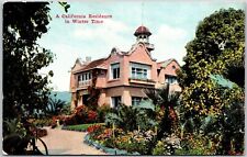 CA-California, Residence In Winter Time, Spanish Style Home, Vintage Postcard picture