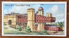 1927 Wills Cigarette Card Engineering Wonders No.8 Hydraulic Lift Lock Canada. picture