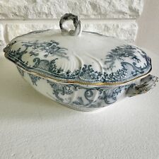 Furnivals Bowl “Versailles” Antique Covered Blue Gold Trim Porcelain England picture