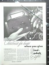 1935 ADVERTISING for Eastman Kodak Cine-Kodak Eight 8mm 8 mm movie camera picture