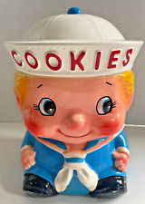 Rare Vintage 1950s? Mid Century Sailor Boy Cookie Jar Japan Kitsch Kitschy READ picture