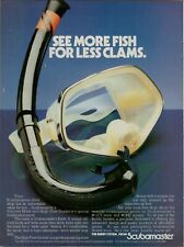 1979 Scubamaster Silicone Mask See More Fish For Less Clams Vintage Print Ad picture