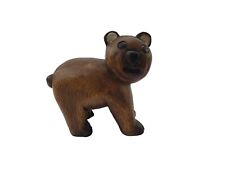 Vintage Hand Carved Wood Bear Art Decor Sculpture Figure picture