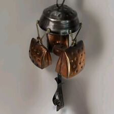 Lovely Vintage Swiss Copper Metal Cow Bell Wind Chimes picture