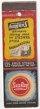 MATCHBOOK COVER - SUN RAY DRUG STORE - PHARMACY - PRESCRIPTIONS - DOCTOR ORDERED picture
