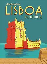 Lisbon Portugal Europe Retro Travel Home Wall Decor Art Poster Print picture