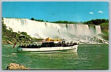Niagara Falls New York Maid Of Mist Steamer Tour Boat Chrome UNP Postcard picture