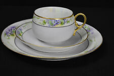 Vintage PL Limoges France Bone China Tea Cup, Saucer & Dessert Plate picture