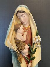 Statue Modanna with child Blessed Virgin Mary figurine Joseph’s Studio 12” picture