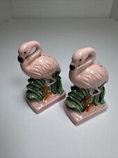 Vintage Pink Flamingo Ceramic Salt And Pepper Shakers Japan picture