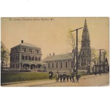 c1910 St. James Church Artic Center Rhode Island RI Hand Colored Postcard picture