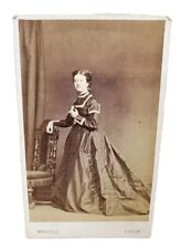 1800's Cabinet Card Lady Dress Photo 4 x 2 1/4” George Mansfield Dublin Royal picture