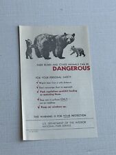 U.S. DEPARTMENT OF THE INTERIOR NATIONAL PARK SERVICE WARNING NOTICE VINTAGE  picture