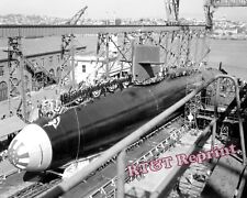 US Navy Submarine USS Theodore Roosevelt (SSBN-600) 1959 launching 8x10 Photo picture