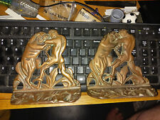 Vintage/GLADIATOR/ Warrior Fighting Lion/  /Bookends picture