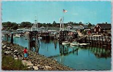 Vtg Ogunquit Maine ME Bridge at Perkins Cove Harbor 1970s View Postcard picture