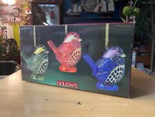 SET OF 3 BEAUTIFUL ENAMEL BIRDS BOXES / HOLIDAYS ORNAMENTS picture