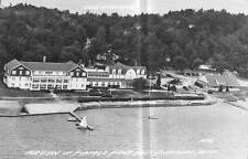 ONEKAMA Michigan RPPC postcard Manistee County Portage Point Inn aerial view picture