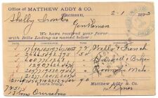 CINCINNATI OH/OHIO Postal Card MATTHEW ADDY & CO. to Alabama SHELBY IRON 1893 AL picture