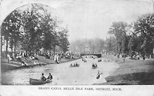 Grand Canal Belle Isle Park Detroit Michigan Boating 1913 Postcard 8761 picture