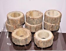 Handmade Wooden Decorative Dinner Party Table Decor Napkin Rings 1.5 inch - 8 pc picture