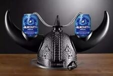 NEW BLKSMITH Viking Beer Drinking Helmet Holds Two Standard 12 Oz Cans Silver picture