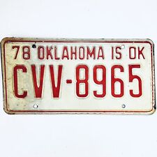1978 United States Oklahoma Oklahoma is OK Passenger License Plate CVV-8965 picture