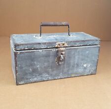Antique Metal Tool Box Galvanized Steel picture
