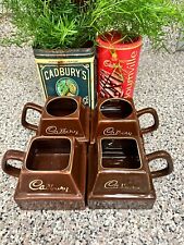 Set of four Vintage Cadbury’s Drinking Chocolate square mugs. Mint condition. picture