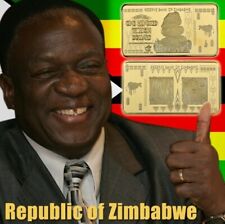 100 Trillion Dollar Zimbabwe Gold Bar Bank Note Money African Bullion Cash Old picture