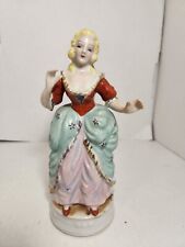 Vintage Porcelain Victorian Lady 7.5” Tall Figurine Made In Occupied Japan picture