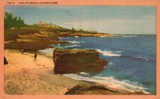 Postcard CA California Coastline 1948 Linen Antique Vintage PC f8517 picture