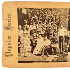 Botanist Group Field Trip Stereoview c1880 Antique Men Women Outing Photo H637 picture