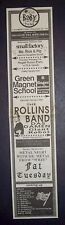 Rollins Band Das Damen Green Magnet School 1991 RI Concert Ad + Bonus Article picture