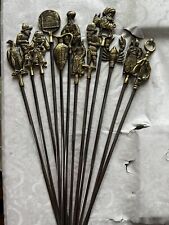 Turkish Ottoman Brass Skewers Set of 12. Great Item picture