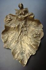 Antique Franch handmade Art Nouveau Bronze Lady Ashtray picture