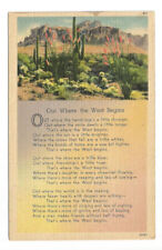 Out Where the West Begins Poem Postcard Desert Scene picture