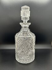 Vintage Heavy Crystal Decanter with Stopper 10.5” Tall, 4” Wide picture