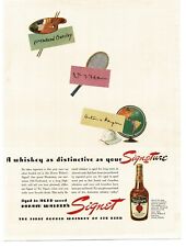 1941 Signet Whiskey McClelland Barcley Bill Tilden signatures Vintage Print Ad picture