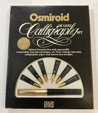 Vintage Osmiroid Deluxe Calligraphy Set - 6 22K Gold Plated Nibs, Fountain Pen picture