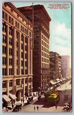 4th & Spring Streets Los Angeles California — Antique Postcard c. 1912 (Rare) picture