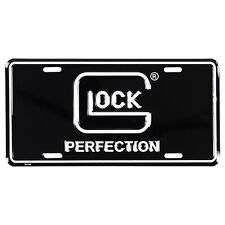 Officially Licensed NEW Glock Perfection License Plate, Black with White Letters picture