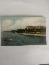 c1910's The Boulevard Boats Lined Trees Seaside Building Miami Florida Postcard picture