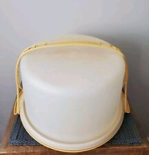 Vintage Tupperware Cake Pie Carrier Tote - Harvest Gold 684 683 624 picture