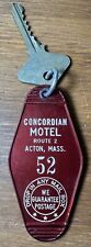 Vintage Concordian Hotel Acton Massachusetts Room Key & Fob #52 picture