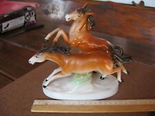 Vintage Antique german porcelain:Grafental pair of horses figurine.Marked bottom picture