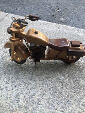 Vintage Handcrafted Wooden Motorcycle Highly Detailed With a Variety of Woods picture